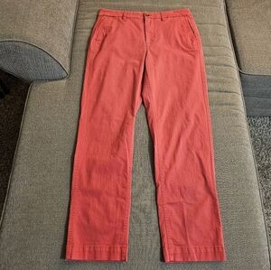 J. Crew Light Pink Coral High-Rise Girlfriend Chino Casual Straight Leg Pants 4